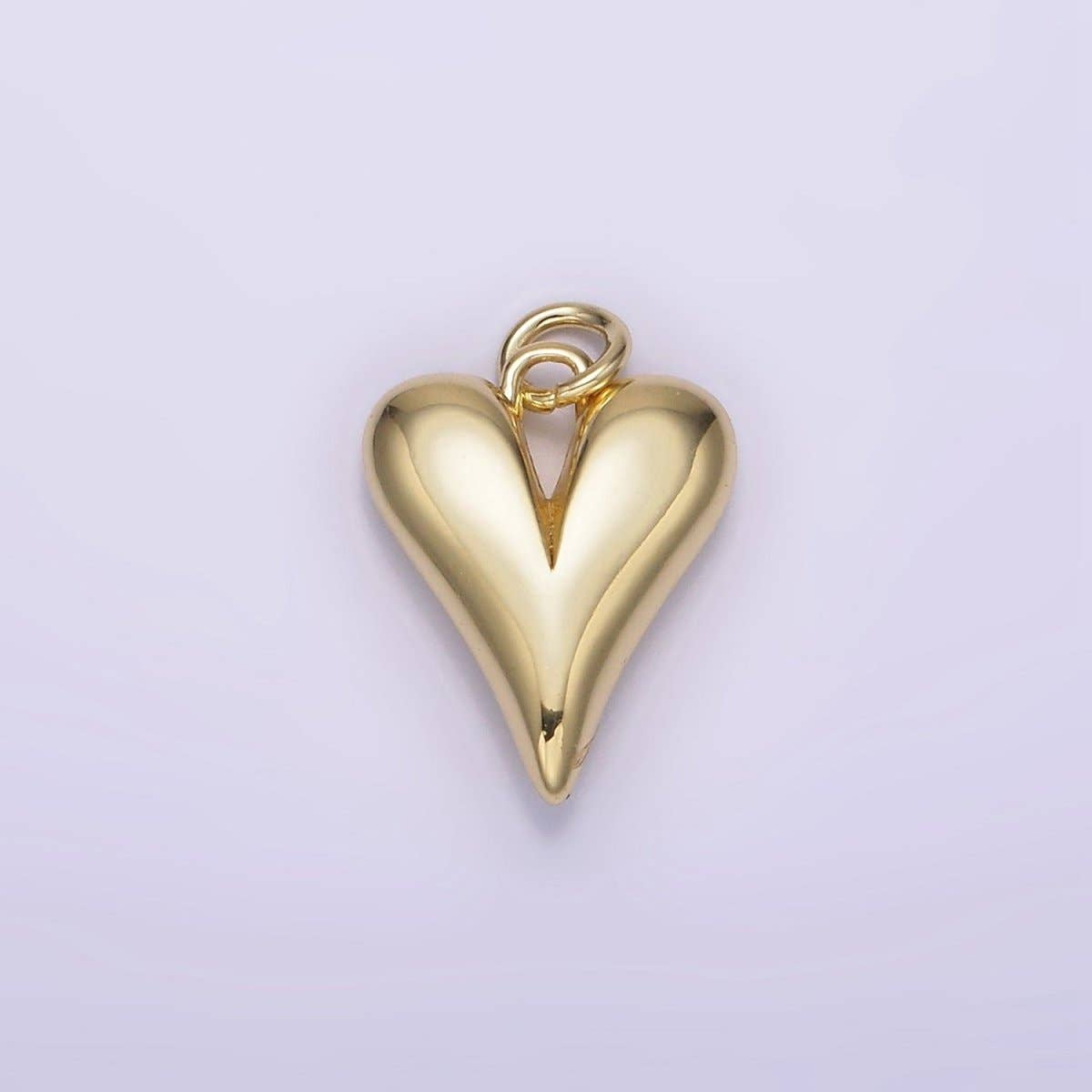 Aim Eternal – Pendente/pingente individual por atacado – Pingente de Coração Minimalista Estufado em Ouro 14K 16mm | AG1960