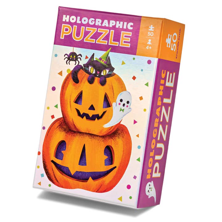 Crocodile Creek 50 Piece Holographic Pumpkin FSC Puzzle for wholesale by Hippychick