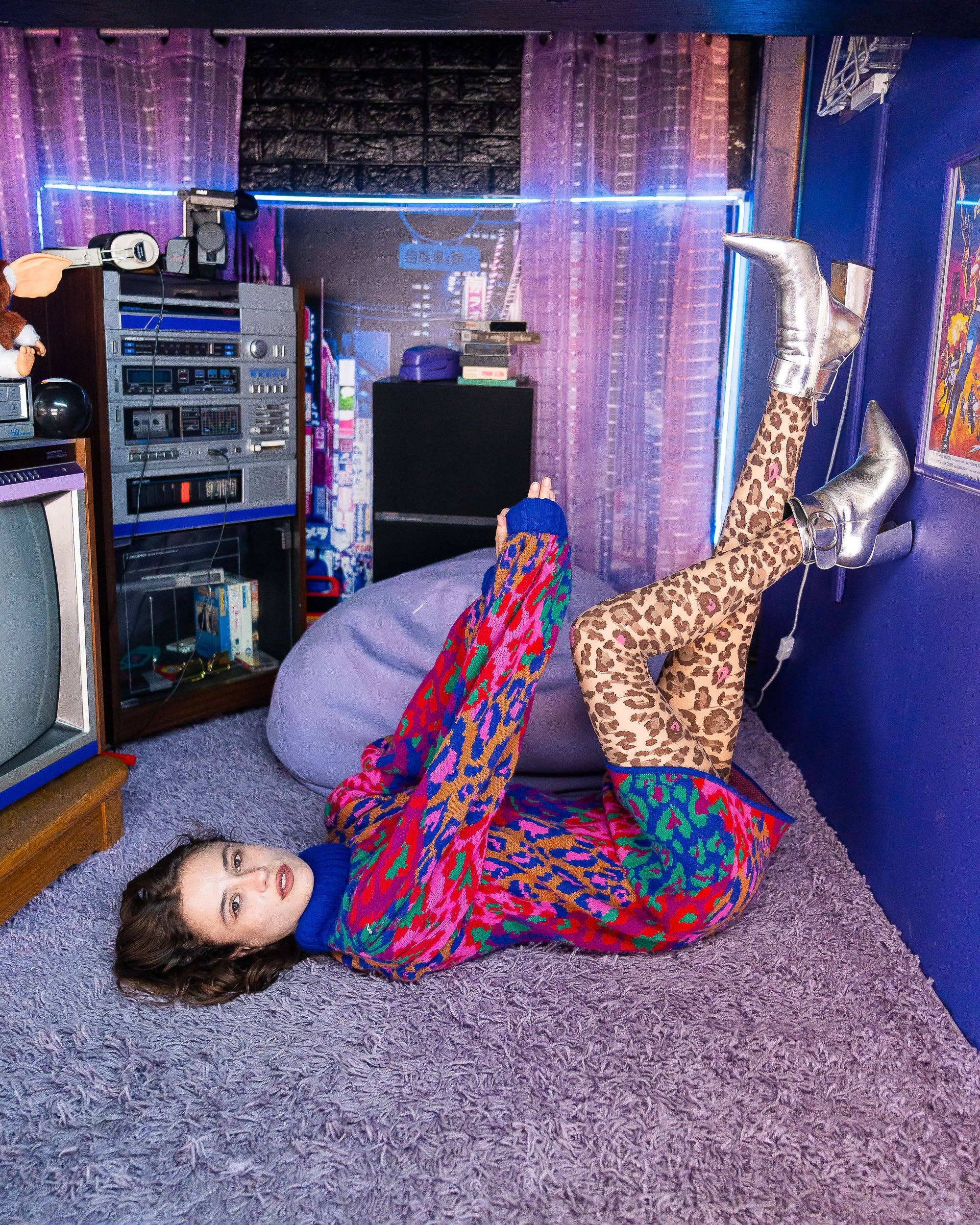 Sock Candy – Collants - Mulher por atacado – Collants Transparentes com Estampa de Leopardo Rosa Pop1