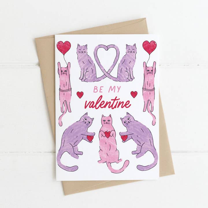 Valentins katte | Lykønskningskort | Socialt bevidst for engroshandel hos Made by a Potato