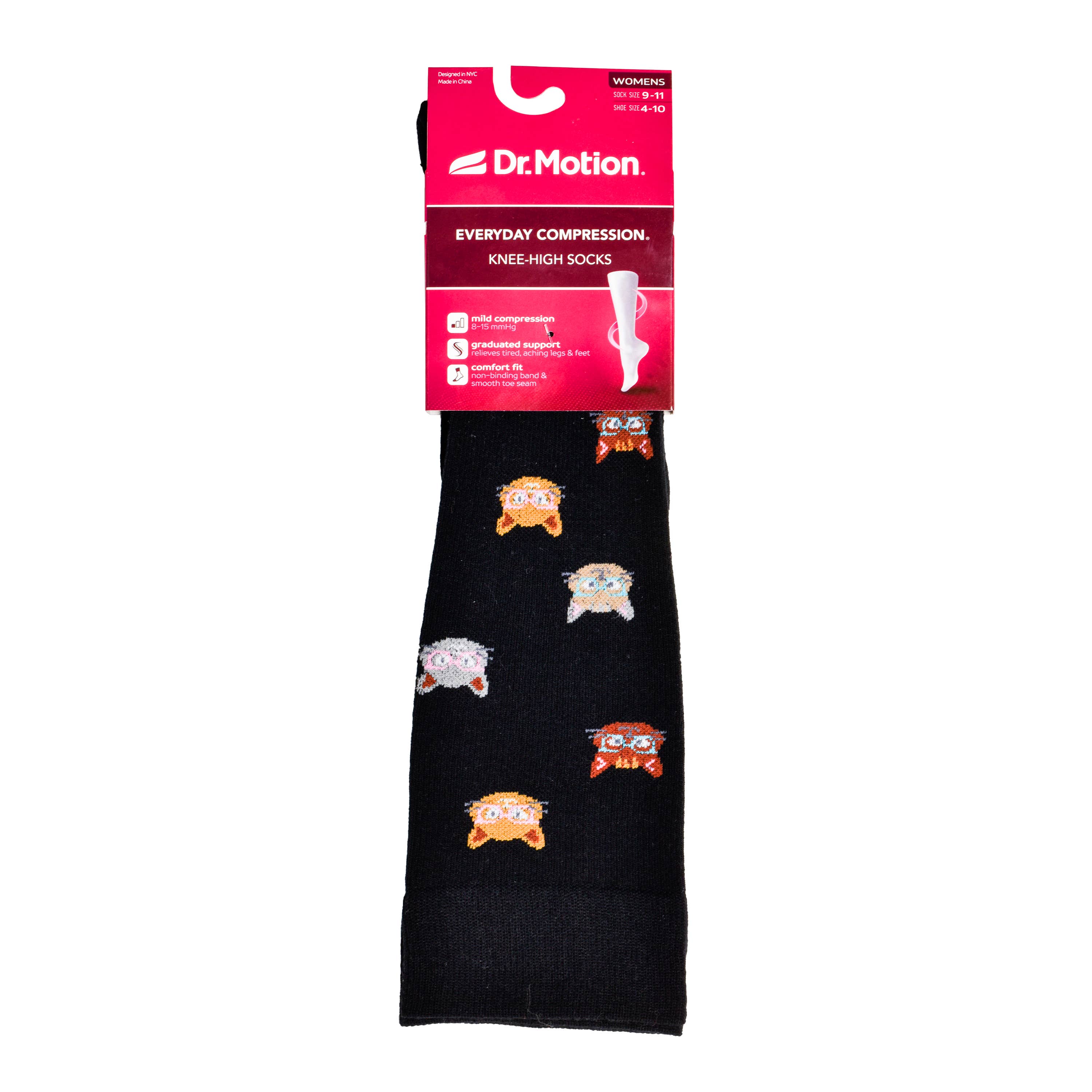 Dr. Motion - Wholesale Socks - Women's - Cats in Glasses | Knee-High Compression Socks For Women2