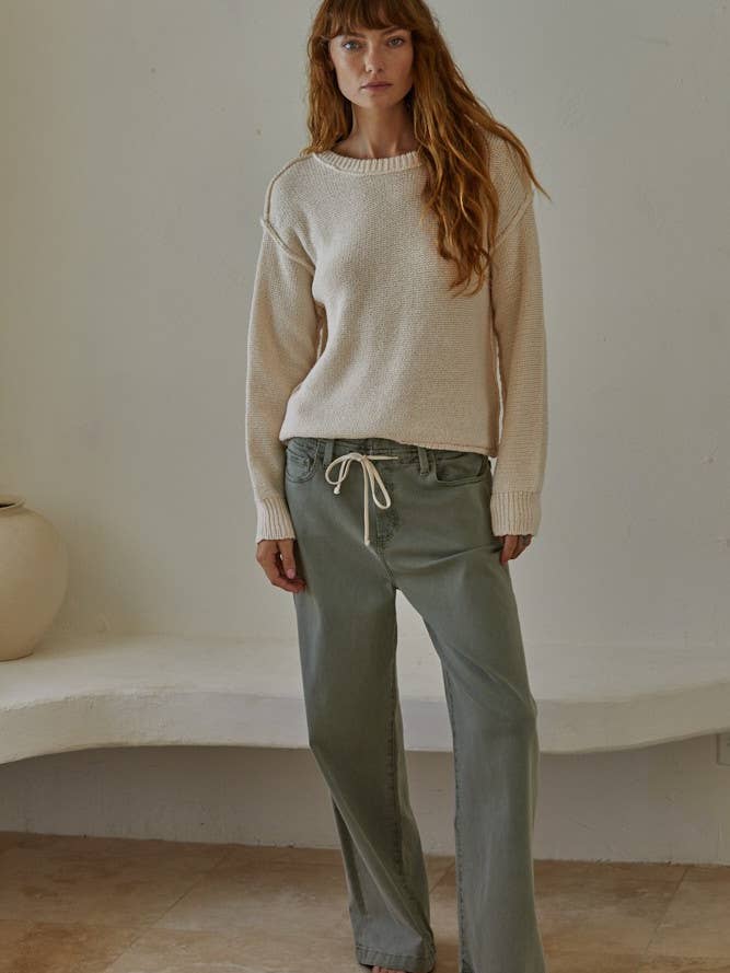 By Together - Wholesale Knitted jumper – Women′s - W1155 | Knit Sweater Crew Neck Long Sleeve Pullover Top1