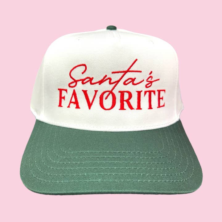 Santa's Favorite Canvas Trucker Hat - Red & Green for wholesale by Camel Threads