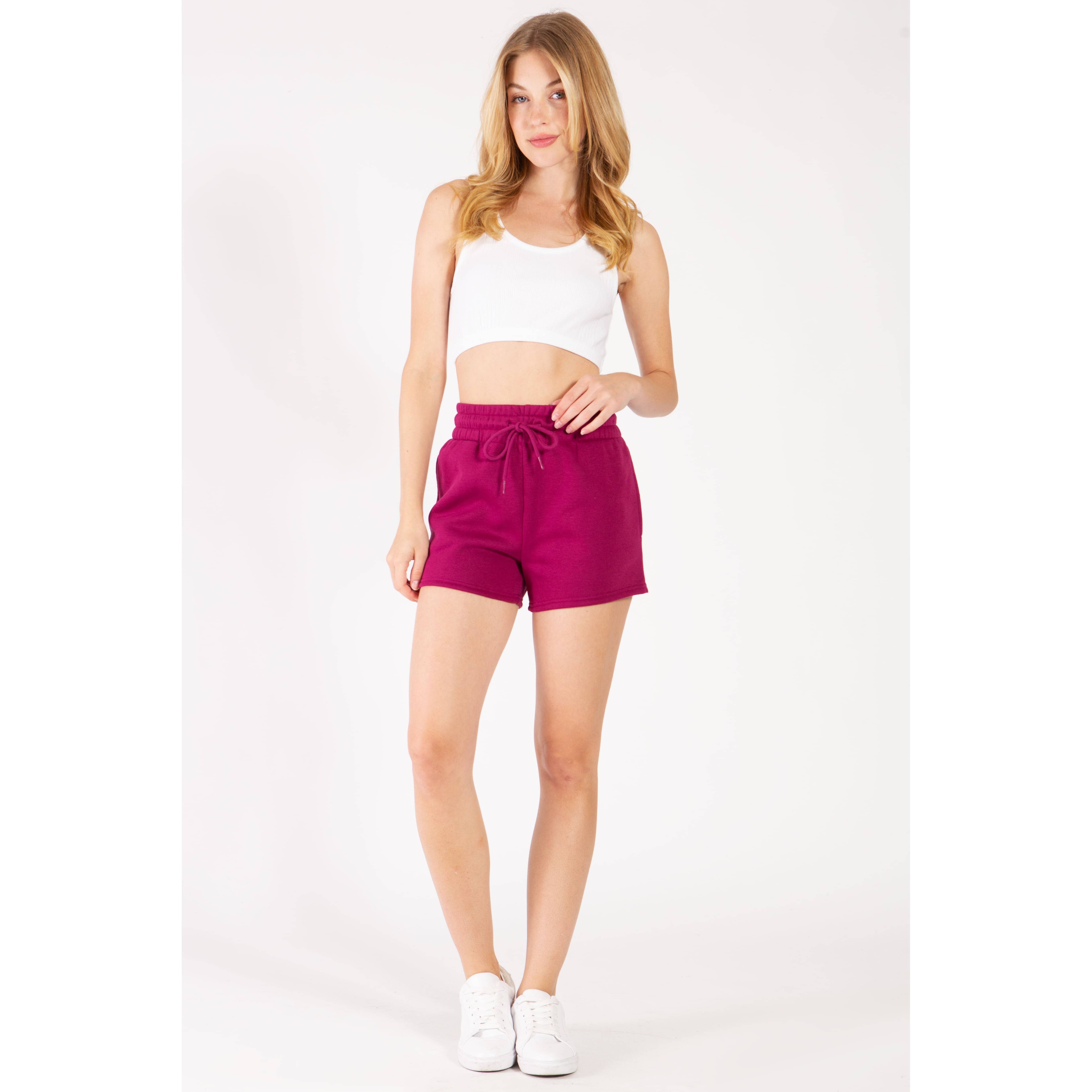 UP CLOTHING - Wholesale Shorts – Women’s - Solid Fleece Lounge Sweat Shorts3