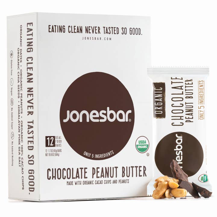 Jonesbar - Wholesale Snack Bar - JONESBAR Chocolate Peanut Butter Organic Fruit & Nut Bar