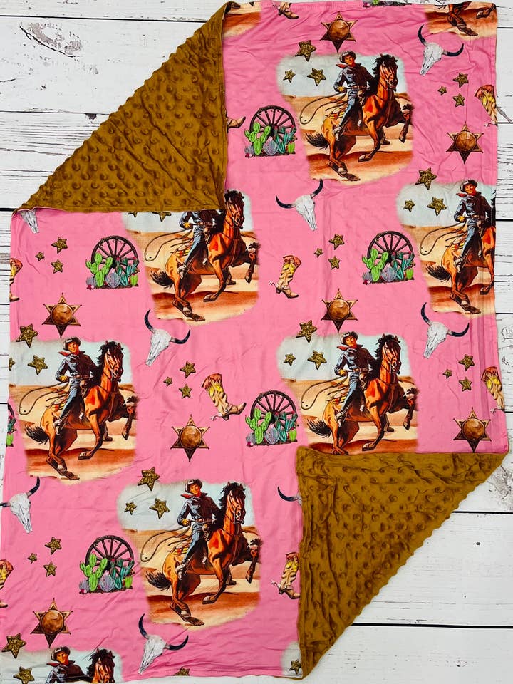 sassy kids palace – wholesale Bedding blanket – Kids & Baby – Baby Brown Minky Rodeo Blanket