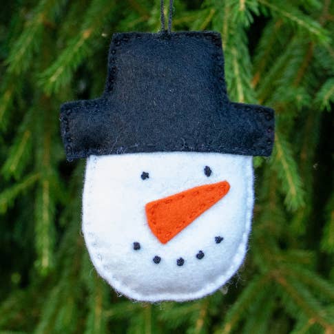 Kit de couture en feutre de laine pour ornement bonhomme de neige – Artisanat DIY pour la vente par Mimihali