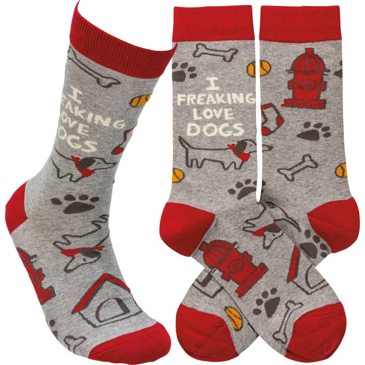 I Freaking Love Dogs Socks for wholesale by Primitives by Kathy