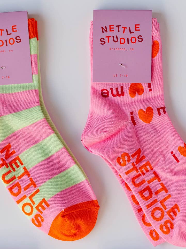 Nettle Studios - Wholesale Socks - Women's - Women’s Spring Novelty Cotton Neon Yellow Dot Ankle Socks5