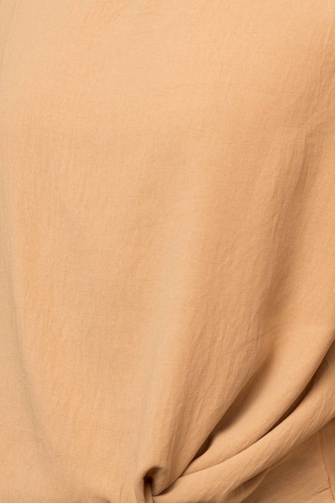 GILLI - Wholesale Blouse - Women's - SOLID WOVEN TEE WITH FRONT KNOT DETAIL43