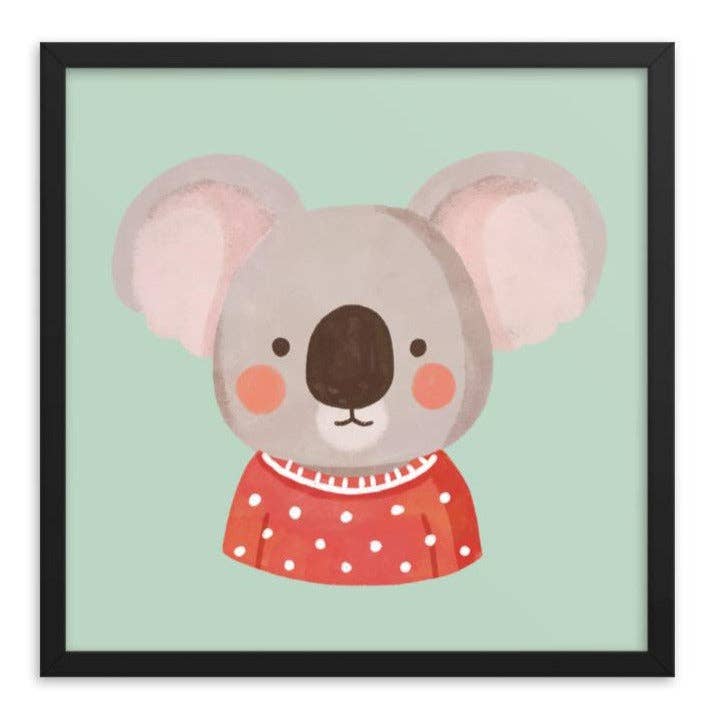 Leuke ingelijste kunstafdruk met koala voor wholesale door gabo and mateo designs