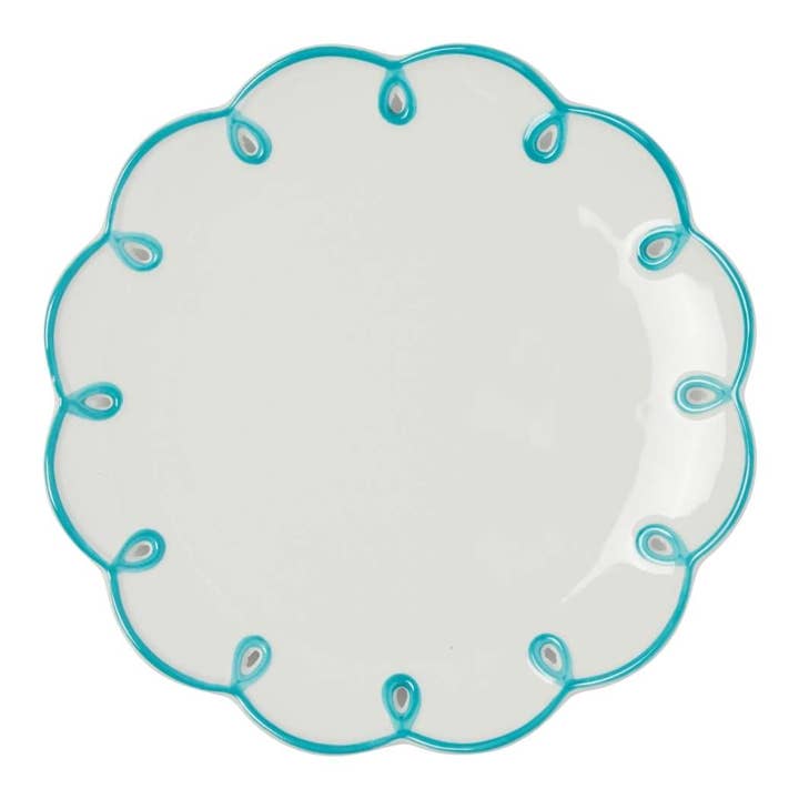 Madame Smart Ltd - Wholesale Borden - Lichtblauwe geschulpte lunchborden - Set van 4