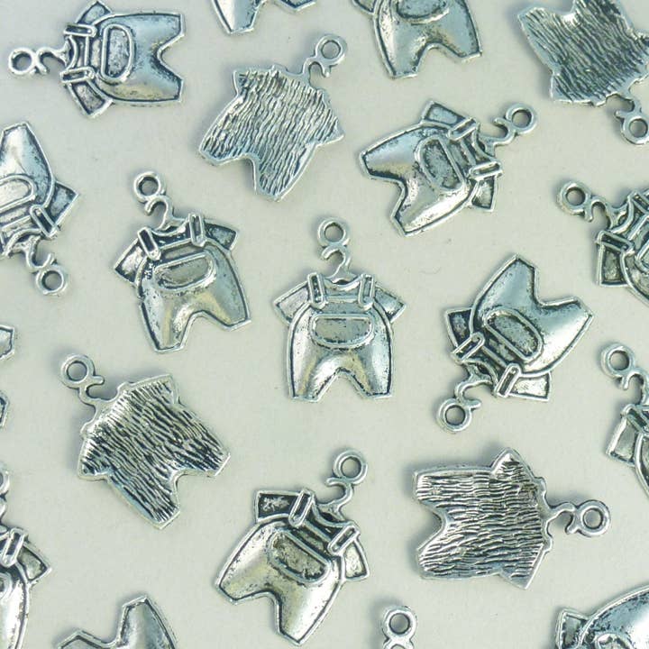 Treasure Island Jewelry - Wholesale Individual Charm/Pendant - 10 Antique Silver Jumper Baby Charms by TIJC