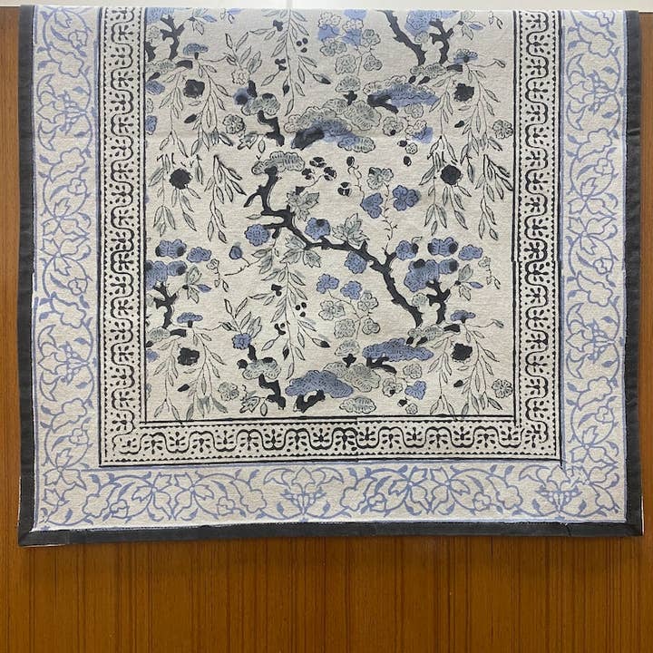 Spruce, Carolina Indian Hand Block Print Table Runner for wholesale by Fabricrush