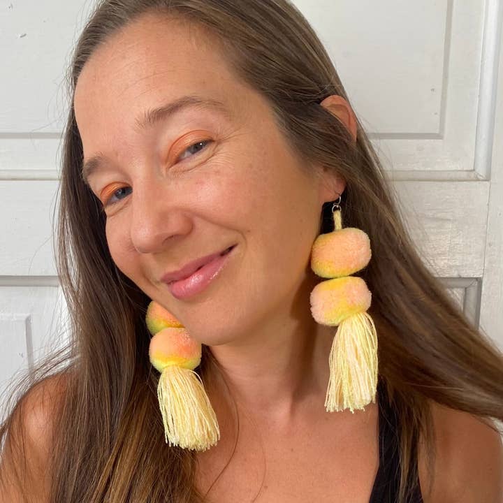 SWIETstuff - Wholesale Tassel Earrings - Tie-Dye Pompom Earrings16