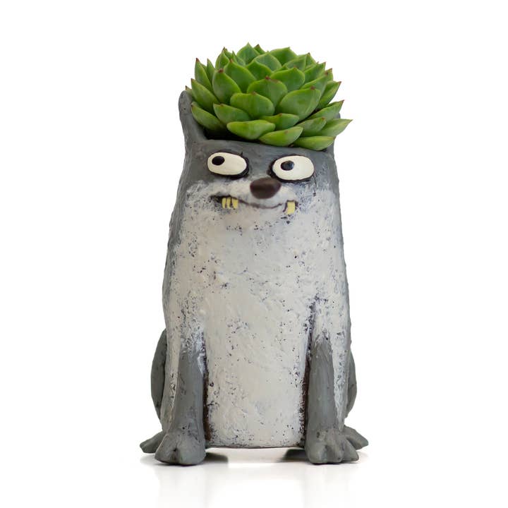Fang the Wolf Blobhouse Planter for wholesale by Cohasset Gifts