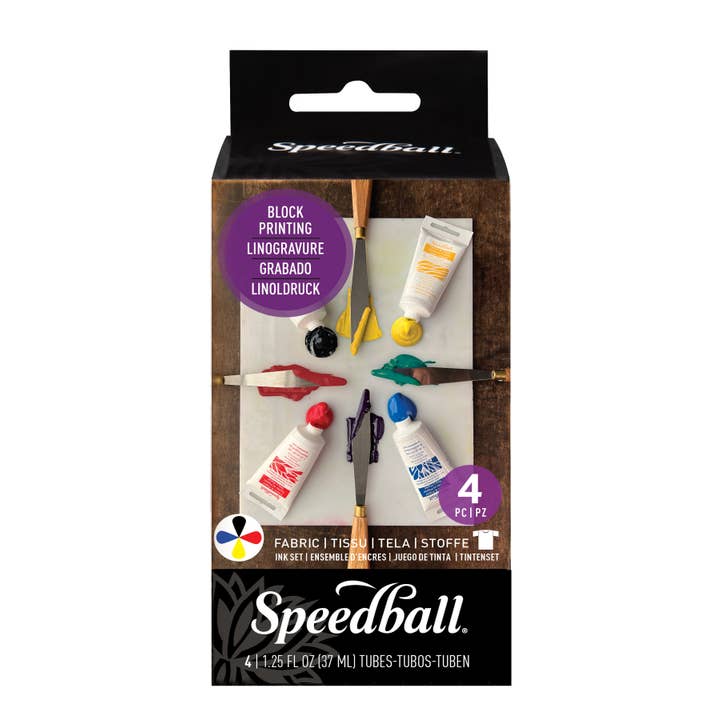Speedball Basic Fabric Block Printing 4Ink Set Assorted 37cc for wholesale by West Design Products UK