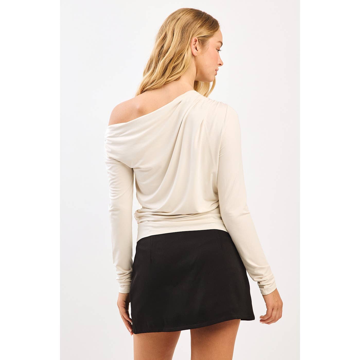 mittoshop - Wholesale Knit Top - Women's - ONE SHOULDER LONG SLEEVE DRAPE BRUSHED KNIT TOP2