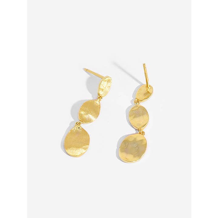 PARAGON CAT - Wholesale Dangle Earrings - 925 Silver Simple Geometric Oval Brushed Earrings1