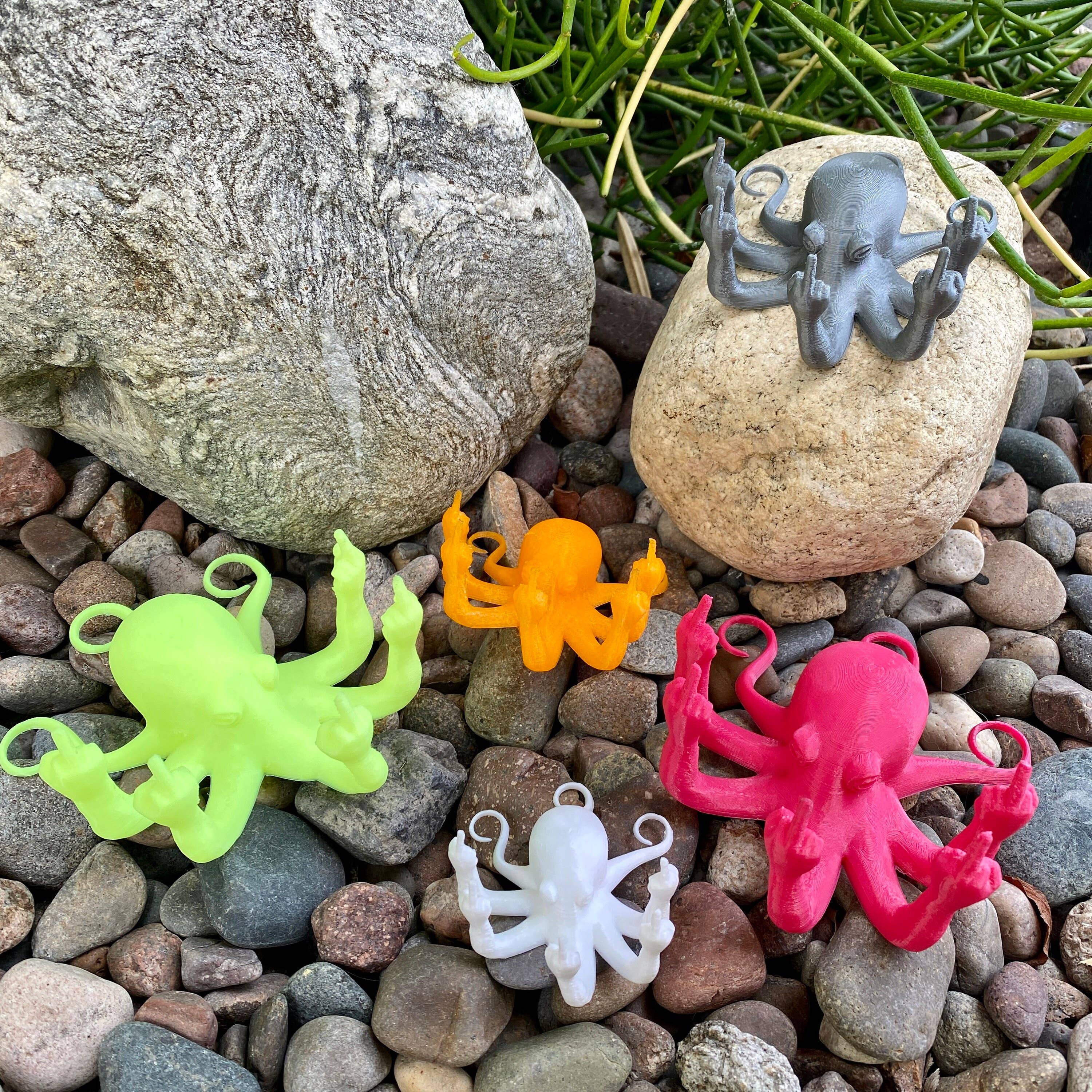 NumanPrints - Vente Cadeau amusant/original - Figurine NumanPrints Angry Octopus Fucktopus - Poulpe en colère avec doigt d'honneur3