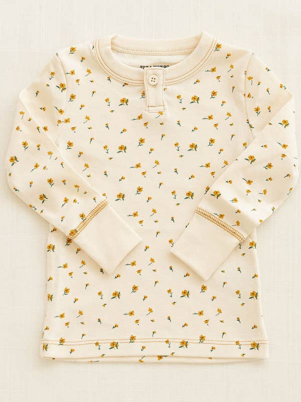 henley à côtes | camomille pour la vente par New Grain