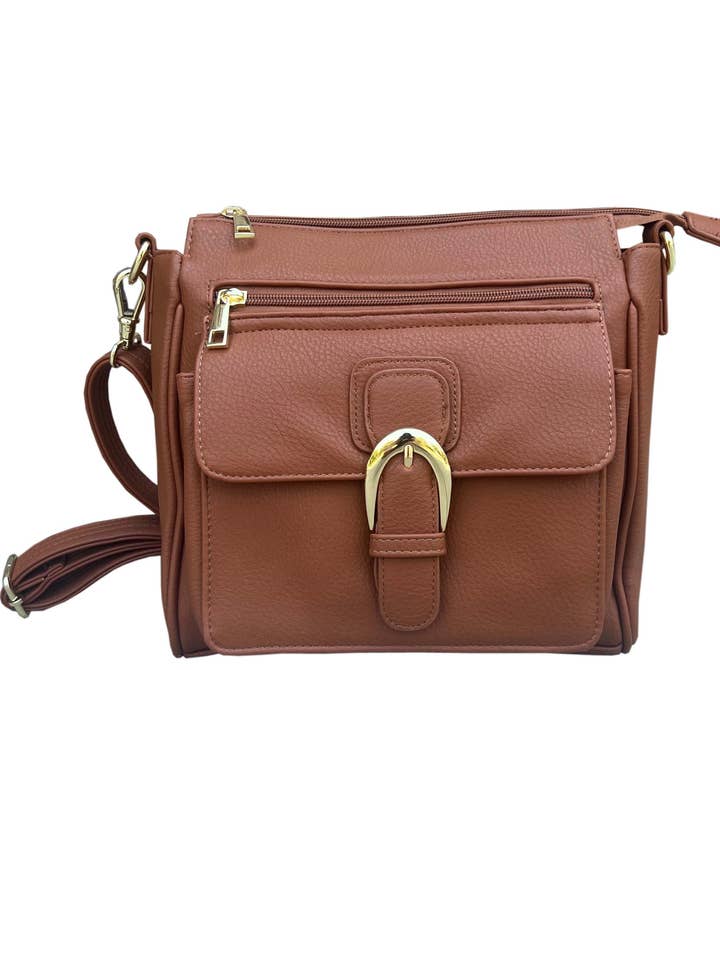 PU/vegan leather crossbody shoulder bag for wholesale by Roma Leathers, Inc.