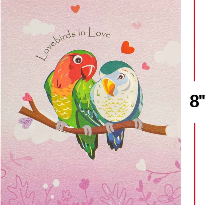 Paper Love - Wholesale Valentine's Day card - Love Birds House Frndly Pop Up Card - 8" x 6"1
