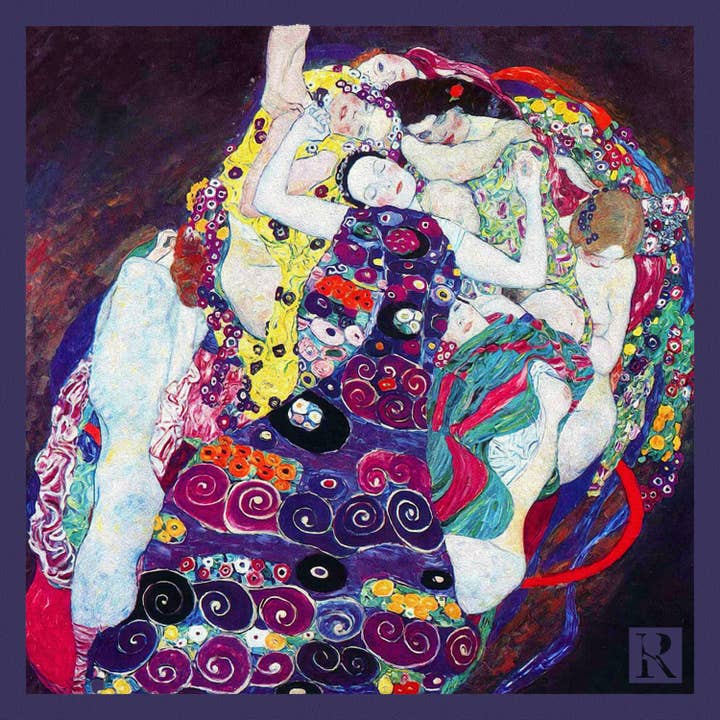 Pocket Square based on Gustav Klimt's Painting, The Virgins for wholesale by Trani Designs