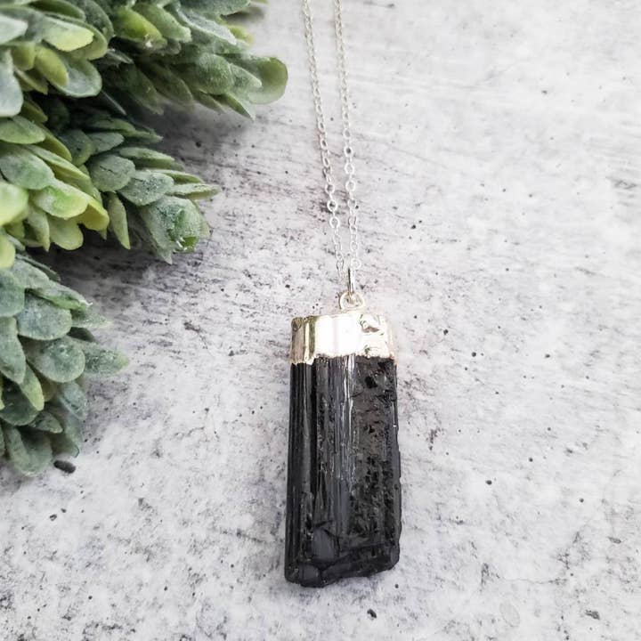 Salt and Sparkle - Wholesale Pendant/Charm Necklace - Raw Black Tourmaline Necklace1