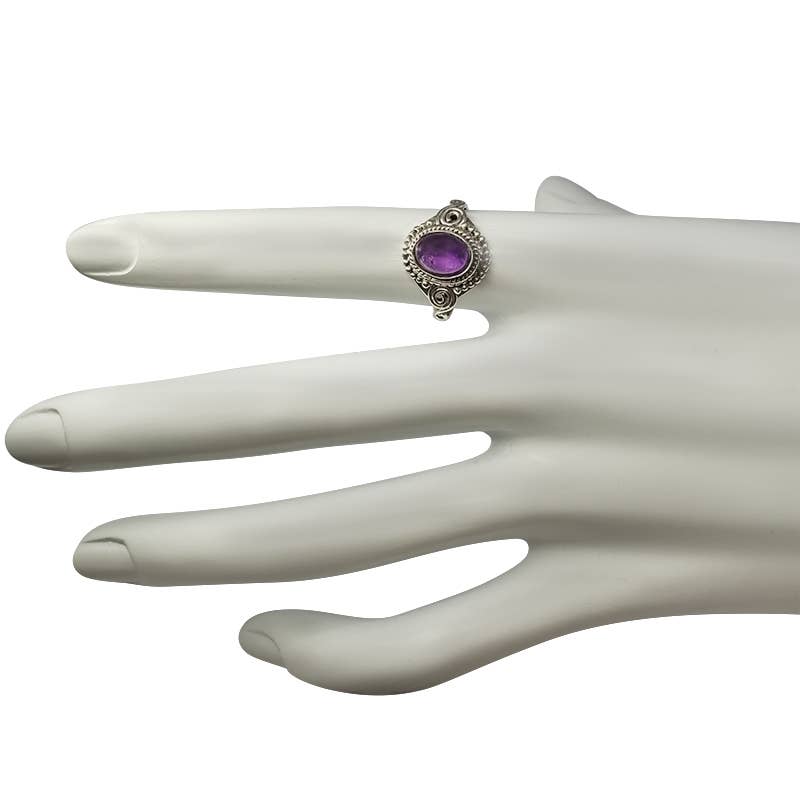 Amberman – wholesale Cocktail/Statement Ring – Ametist sten Sterling Silver Ring2