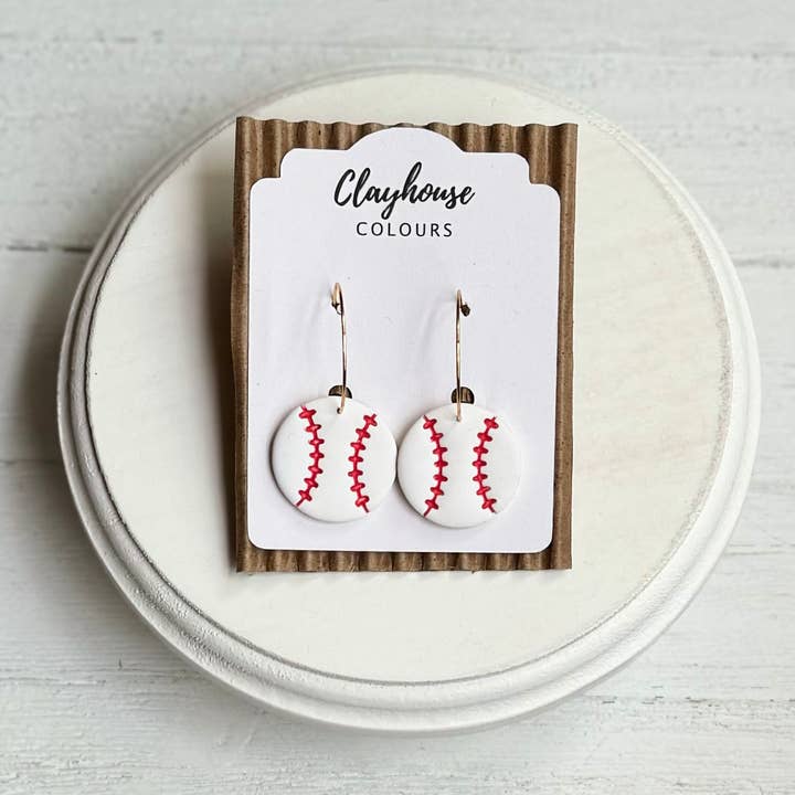 Clayhouse Colours - Wholesale Dangle Earrings - Baseball Earrings