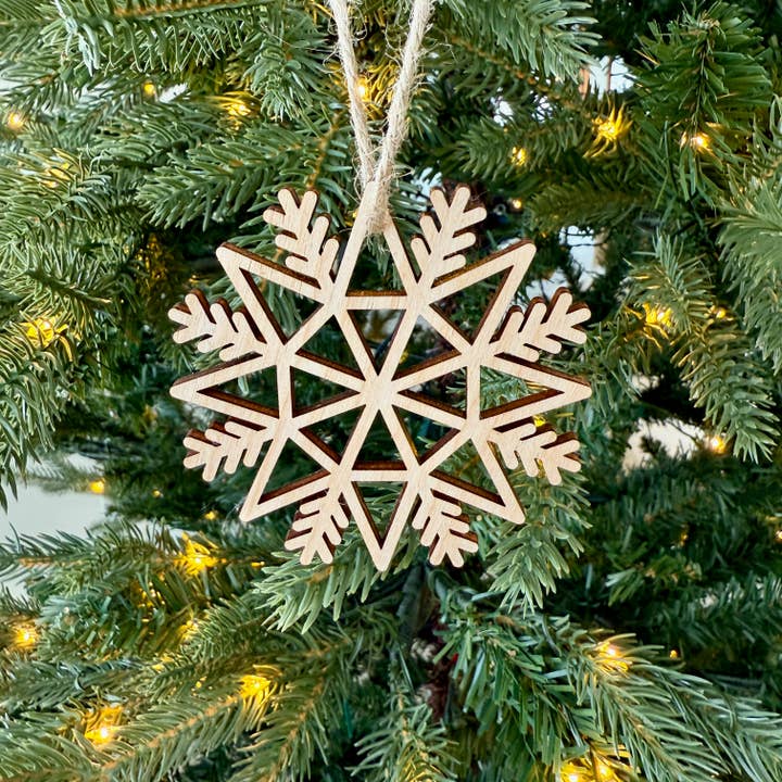 Snowflake Wood Ornament© by Aurora North Home™ for wholesale by Aurora North Home