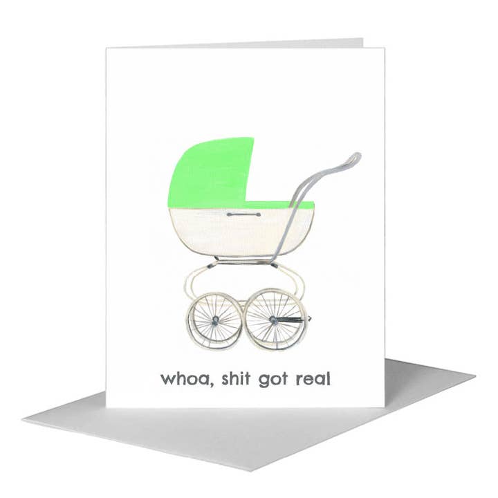 Kinderwagen, Grußkarte (#8431CC) für den Großhandel von Printed Canvas