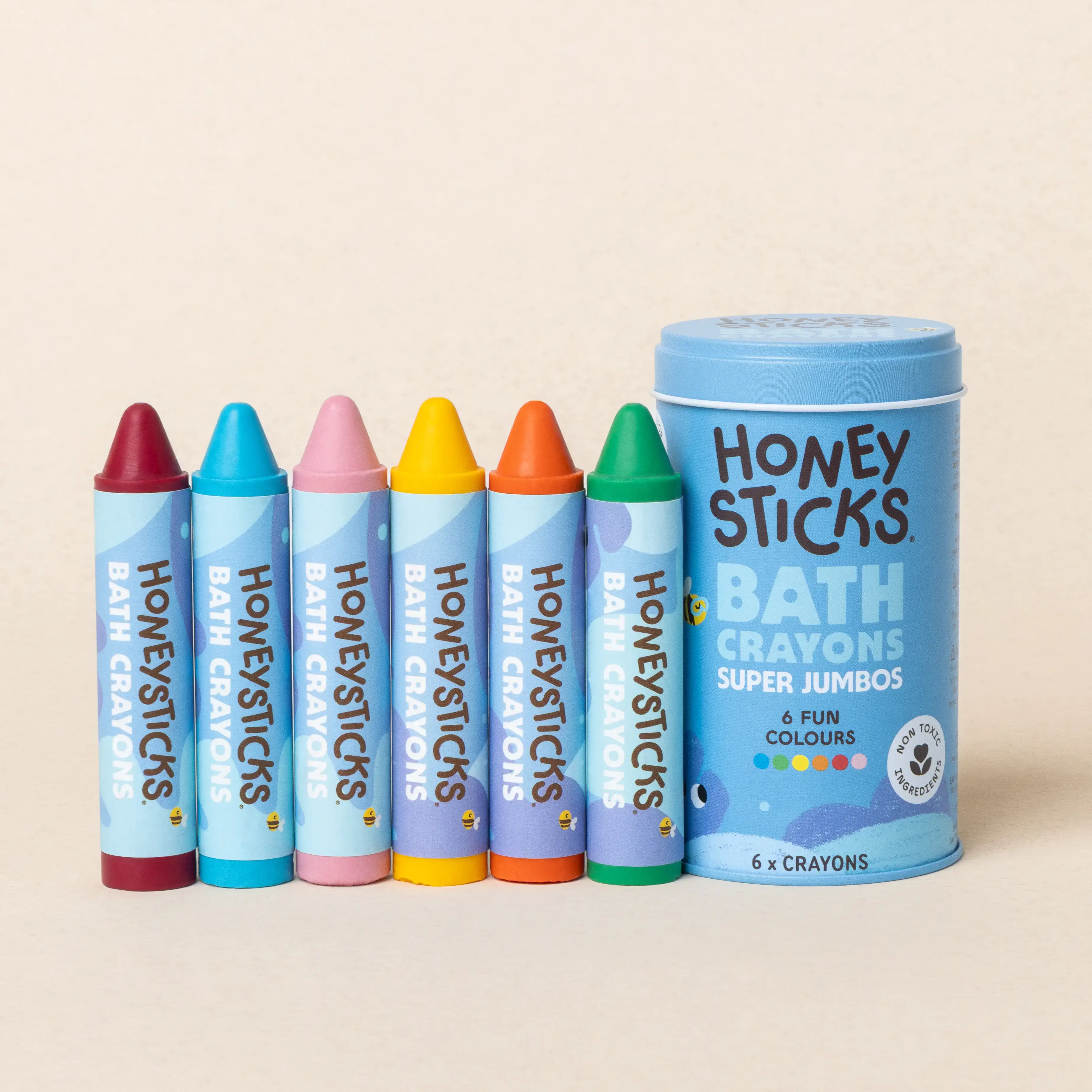 Honeysticks - Wholesale Bath Toy - Baby - Honeysticks Bath Crayons Super Jumbo 6pk4