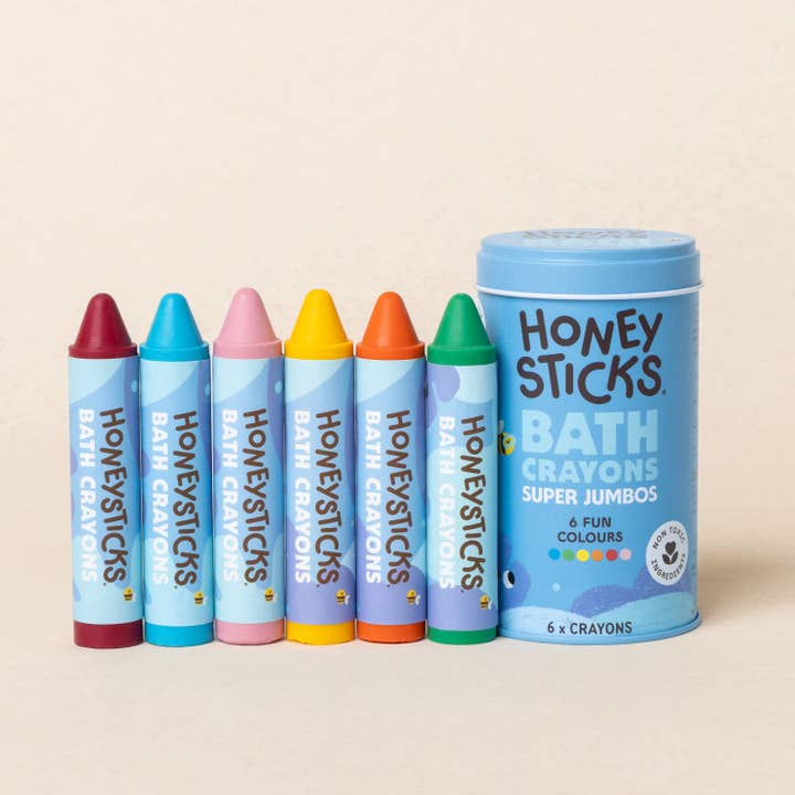 Honeysticks - Wholesale Bath Toy - Baby - Honeysticks Bath Crayons Super Jumbo 6pk4