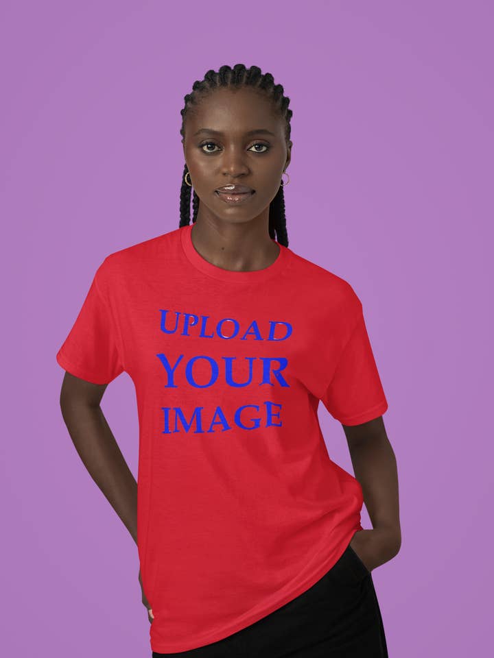 Gildan 64000 Unisex Red T-Shirt, Print Your Design for wholesale by Tshirtplus