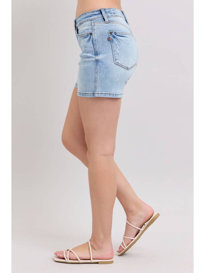 Watermelon Apparel – wholesale Shorts – Dam – Judy Blue Mid Rise Vintage Wash Dad-shorts1