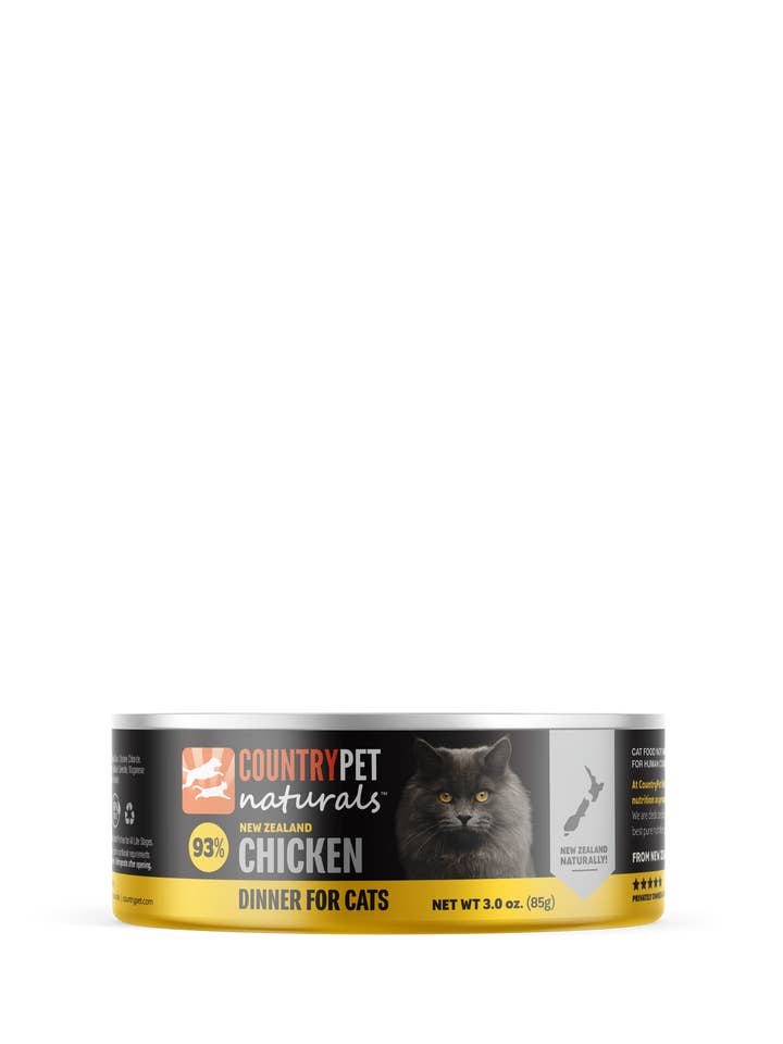 Chicken Cat Food 3oz Cans - Tray of 18 Cans for wholesale by CountryPet Naturals