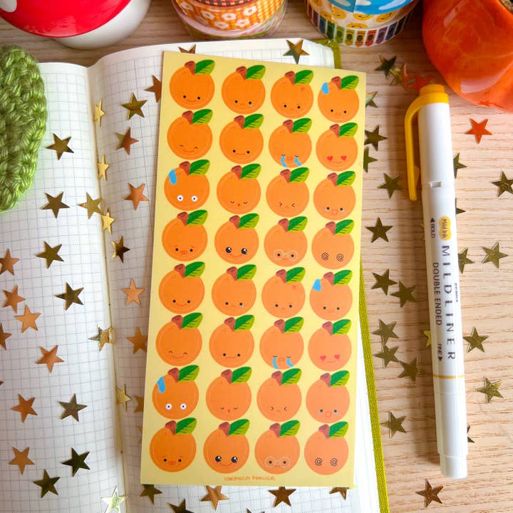 Clementine Emotionen Planer Aufkleberbogen für den Großhandel von Veronica Porlier Illustrations