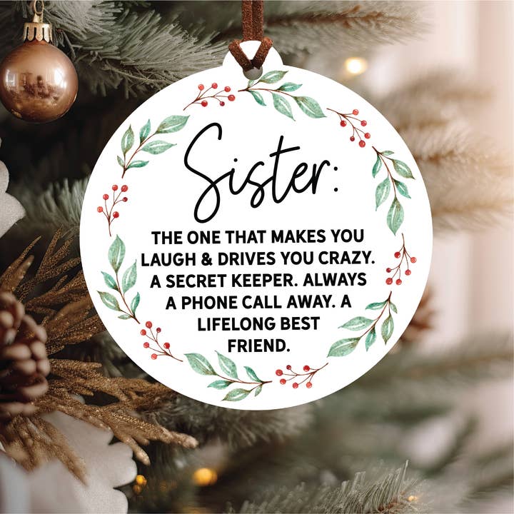 Knotty Design Co. - Wholesale Ornament - Sister Christmas Ornament2