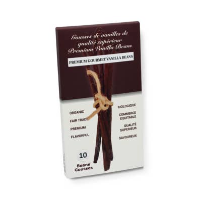 Pacote de 10 feijões de baunilha gourmet orgânicos (grau A) por atacado de earth's flavors