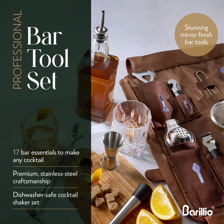 Barillio - Wholesale Bar Tool - Travel Bartender Kit With Canvas Bag2
