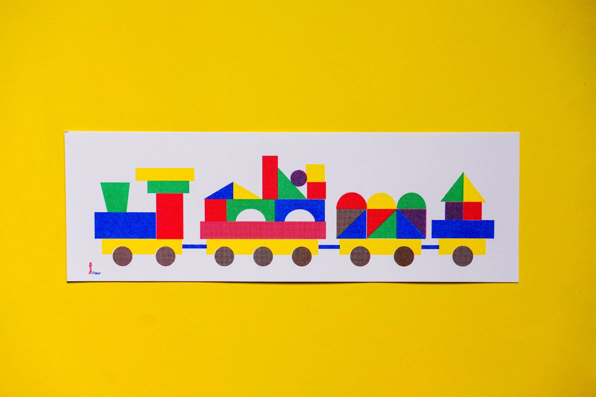 Teuntje Fleur – wholesale Konsttryck – Tåg Risograph-tryck0