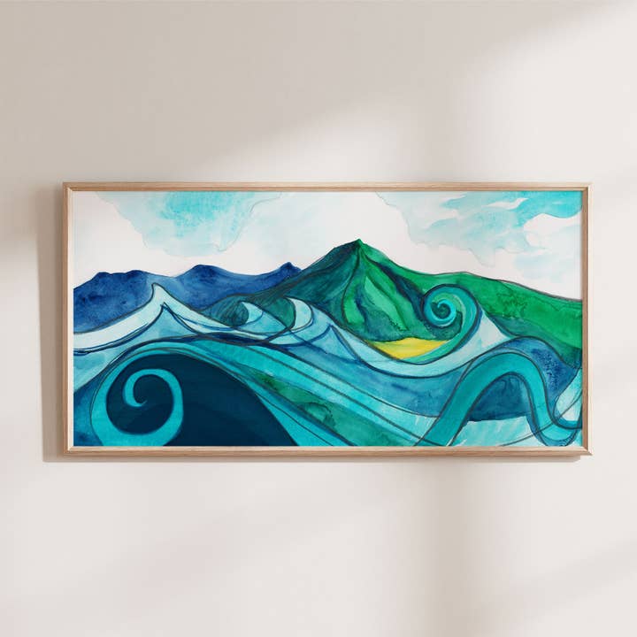 Impression artistique Na Pali — Kaua'i — Hawaï pour la vente par Amber DeCicco Art
