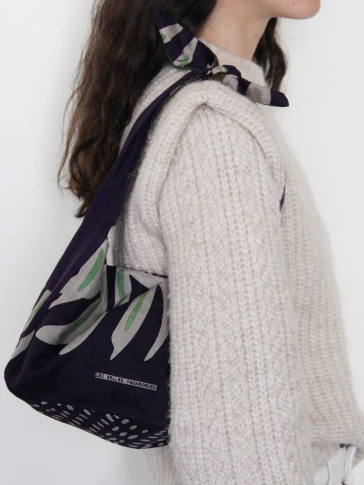 Bobby Tas in Zijde Barbizon Pruim voor wholesale door Les Belles Vagabondes