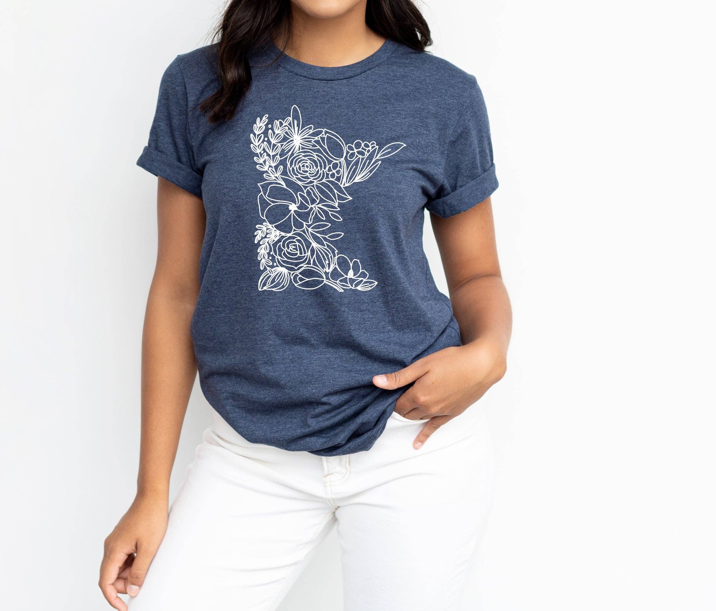 Autumn Rose Co. - Wholesale Screen Printed T-Shirt - Women's - Minnesota Floral Tee, Minnesota Graphic Shirt, MN Tees4