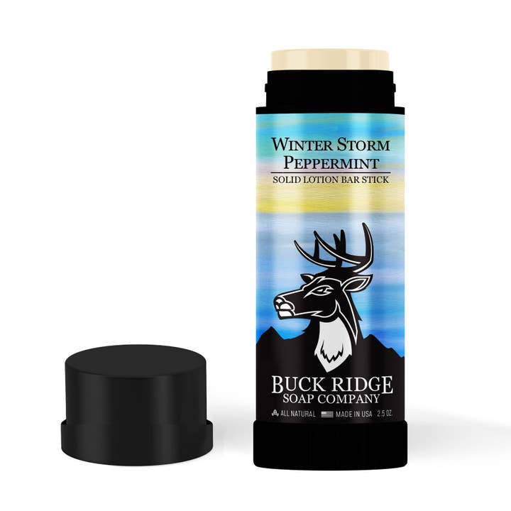 Winter Storm Peppermint Lotion Bar Stick for wholesale by Buck Ridge Soap Company