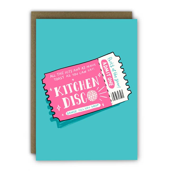 RUNNING WITH SCISSORS - Wholesale Birthday Card - Funny Birthday Card - A6 - Kitchen Disco Ticket