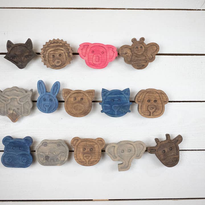 Animal Coat Hook, Safari Animal Wall Art, Wooden Coat Rack, Wall Mounted Hat Hook for wholesale by The McGarvey Workshop