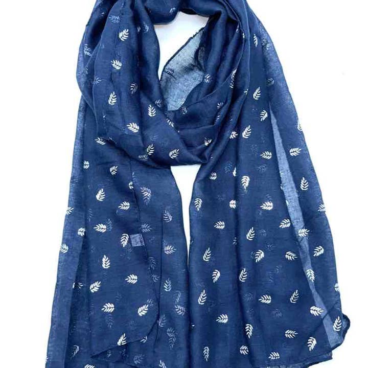 LINETA - Venta al por mayor Bufanda - Mujer - bufandas con estampado de hojas brillantes